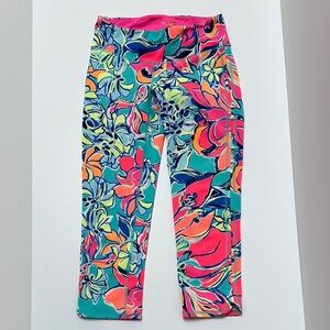 Lilly Pulitzer Luxletic Weekender Crop Leggings vibrant Floral Print EUC Small